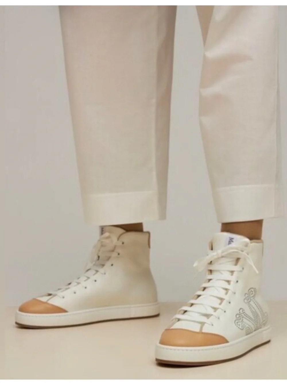 MaxMara white leather